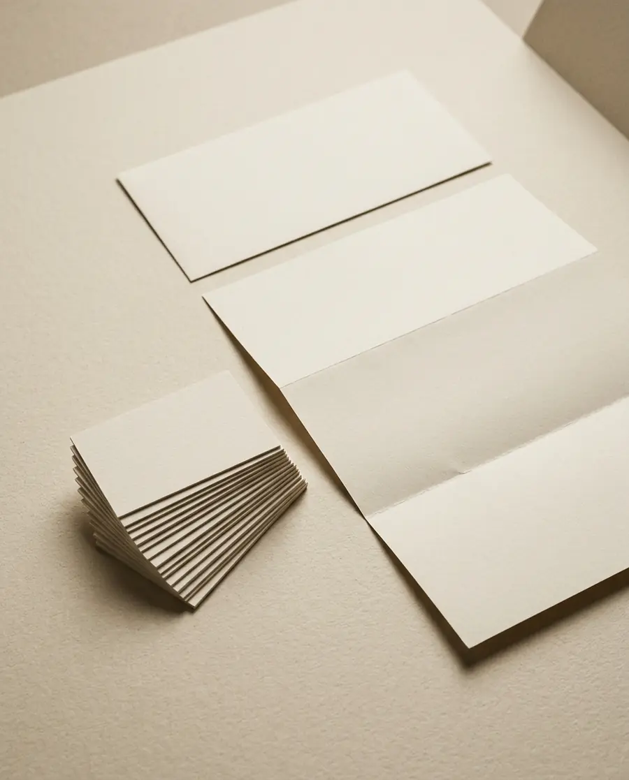 Stationery identity set — cards, letterhead and compliment slip